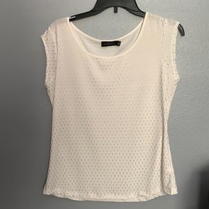 The Limited sleeveless blouse, size S, off-white with gold accents